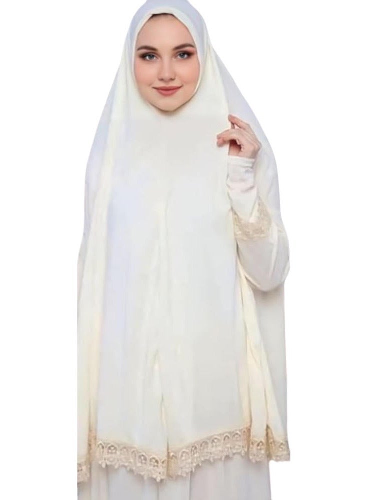 OLUDENIZ Women’s Two-Piece Prayer Dress – Cool Lycra Fabric – Full Modest Coverage – Fits Most Sizes – Turkish Quality – Perfect Gift Option - Image 3